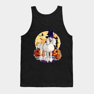 Standard Poodle Halloween Witch Pumpkin Tank Top